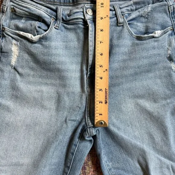 Kensie Vintage Luxe The Slim 10/30 Distressed Light Blue Women's Jeans - Picture 5 of 11